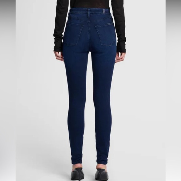 NWT 7 For All Mankind Blue Skinny Jeans Slim Illusion - Picture 5 of 5